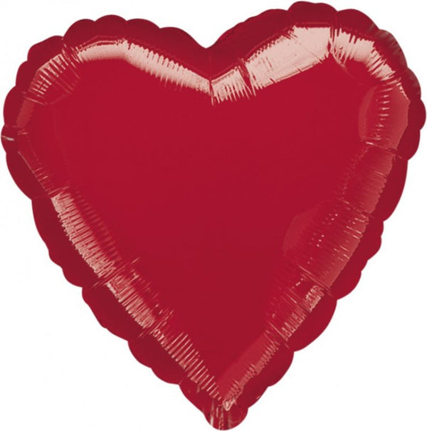 45CM HEART HX METALLIC RED